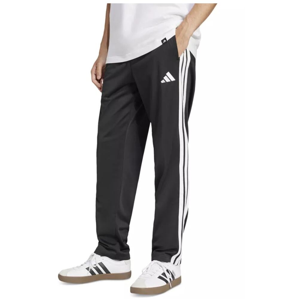 Adidas Men’s Black Three-Stripe Track Pants